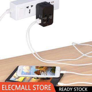 Universal Travel Adapter International Power Outlet Plug 2 USB