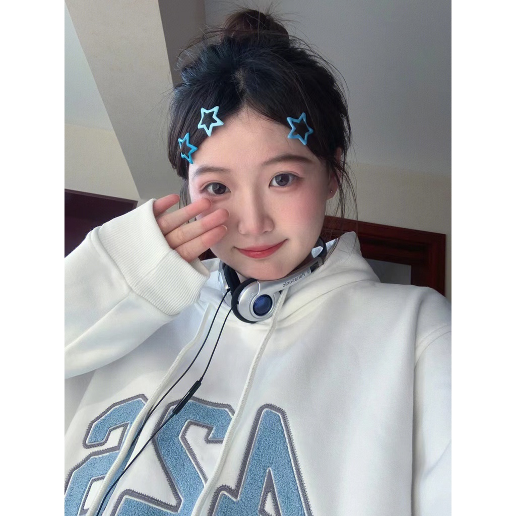 NRVP Áo Hoodie Tay Dài Oversize In Họa Tiết Phong Cách Hàn Quốc Kiểu Mới Cho Nam / Nữ