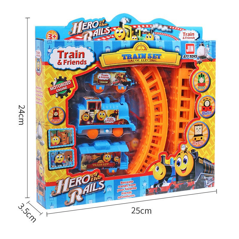 Bộ 4 món đồ chơi lắp ráp đường ray xe lửa điện tử hình khủng long hoạt hình kích thước lớn DIY dành cho bé