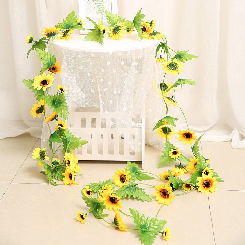 Dây Hoa Hướng Dương Giả 2.4m Trang Trí Nội Thất