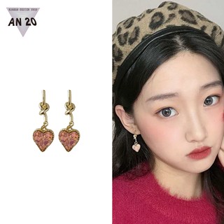 Bông tai mạ vàng màu tím/Hồng Phần dài xinh xắn cho nữ
