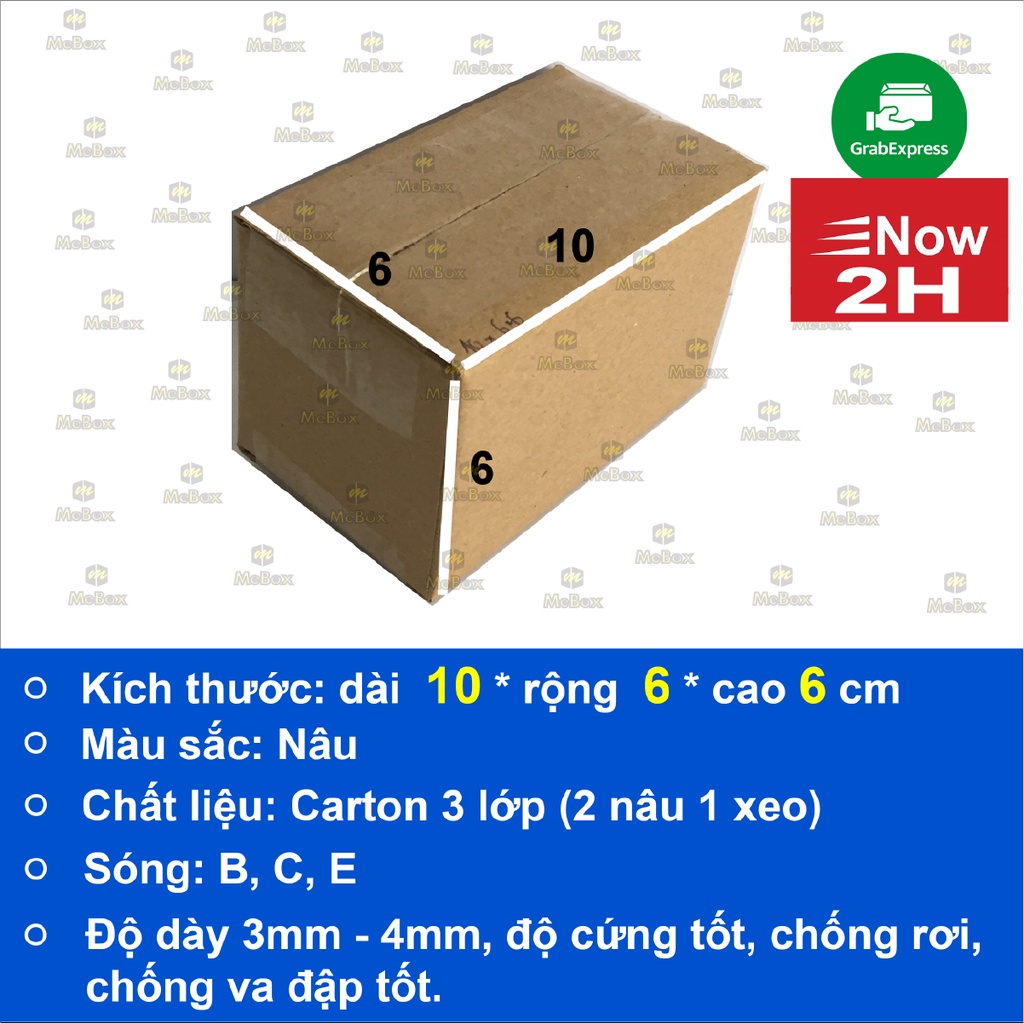 hộp gói hàng mini 10x6x6 bộ 50 không in