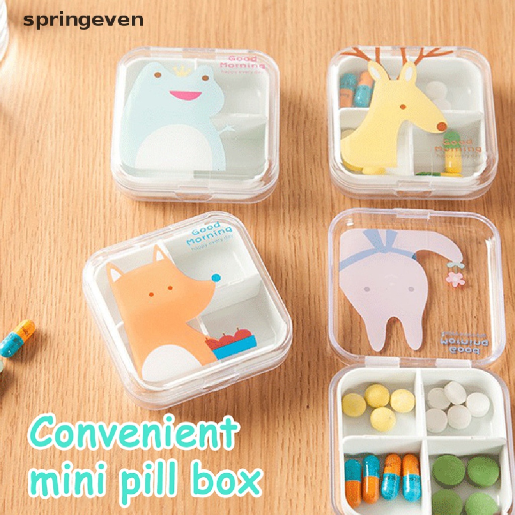 Hộp Đựng Thuốc Mini Họa Tiết Hoạt Hình Dễ Thương Tiện Dụng Mang Theo Du Lịch