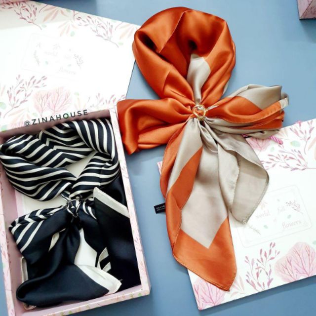 [FREESHIP] Khăn lụa thời trang cao cấp - khăn choàng áo cỡ 90x90cm