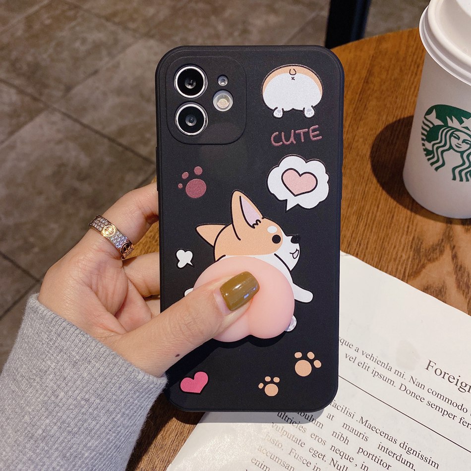Ốp Điện Thoại Silicon Thiết Kế Mông Corgi Đáng Yêu Cho iPhone 11 12 Pro Max Mini 7 8 Plus X Xs Max Xr 7/8plus