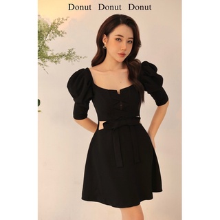 Váy tay bồng khoét eo nơ đan chéo