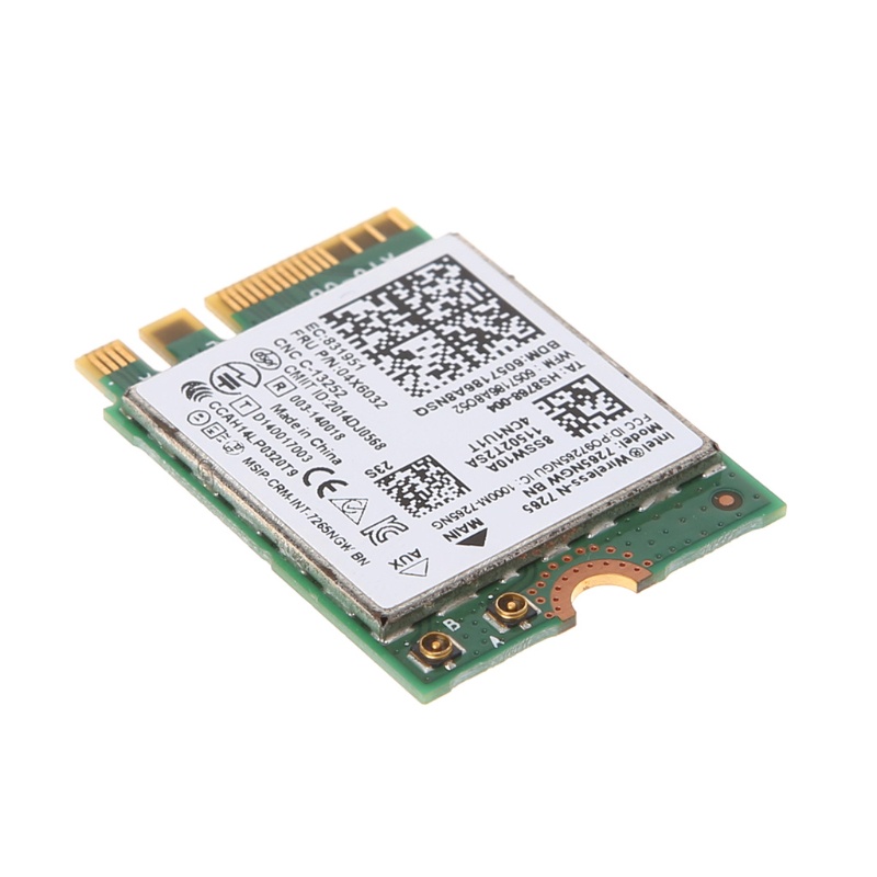 Thẻ WiFi Băng Tần Kép Không Dây N 7265 7265NGW BN 2x2 Giao Diện Wi-Fi NGFF Bluetooth 4 0 Cho Lenovo