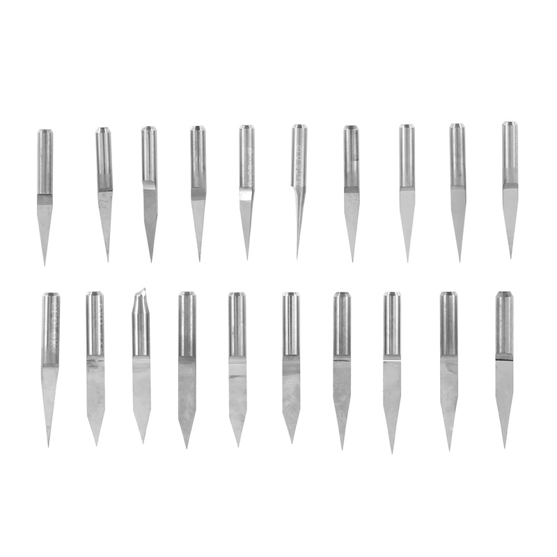 Set 20 Mũi Phay CNC Hình Chữ V 3.175mm 10 / 15 / 20 / 30 Độ Chuyên Dụng