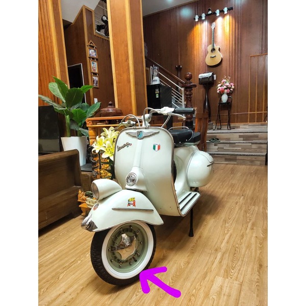 Ốp lốp xe bánh 8 và 10 vespa cổ