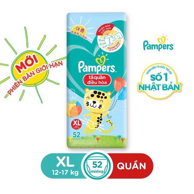 Tã Quần Pamper điều hoà gói lớn L60/ XL52/ XXL44