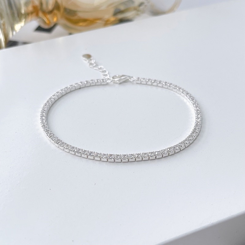 Lắc tay bạc nữ đai full đính đá 3li lấp lánh - Trang sức MINA JEWELRY