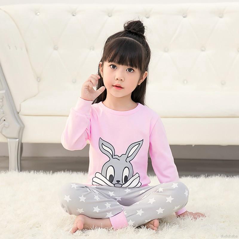Bộ áo thun tay dài và quần mặc nhà thời trang cho trẻ em 2-10 tuổi