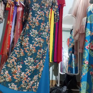 Áo dài 4 tà hoa nhí ( kèm quần lụa)