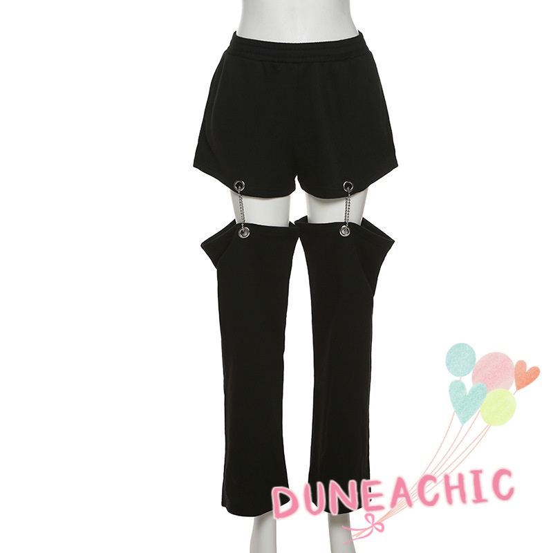 Quần Dài Lưng Cao Ống Đứng Phối Dây Xích Thời Trang Quyến Rũ Cho Nữ
