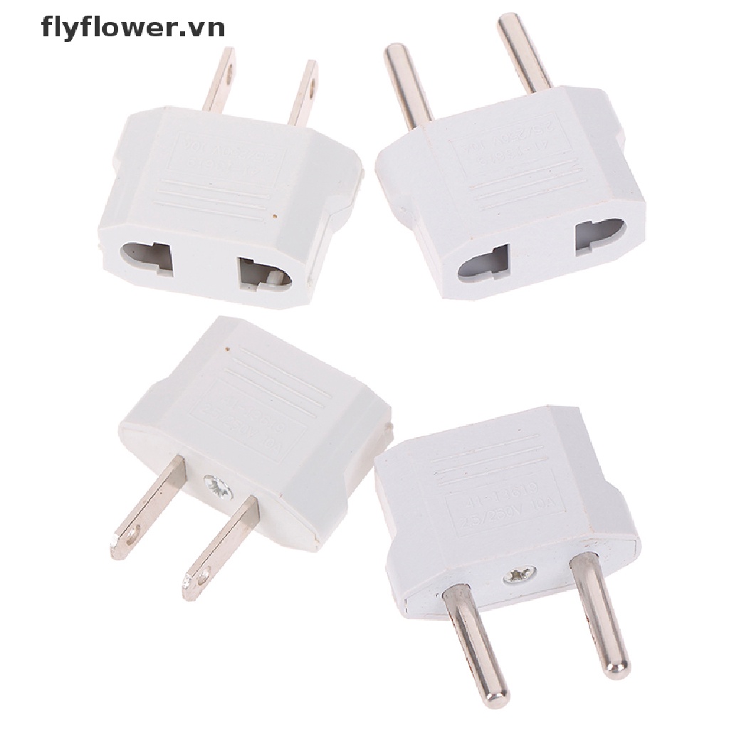 4Pcs european usa eu to us plug us to eu plug travel charger adapter converter （vn）