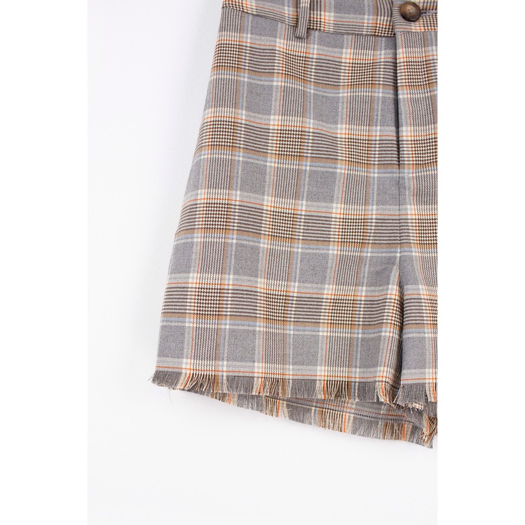 Quần shorts karo vintage đai cói rút rua gấu 1SO1013 ADORE DRESS