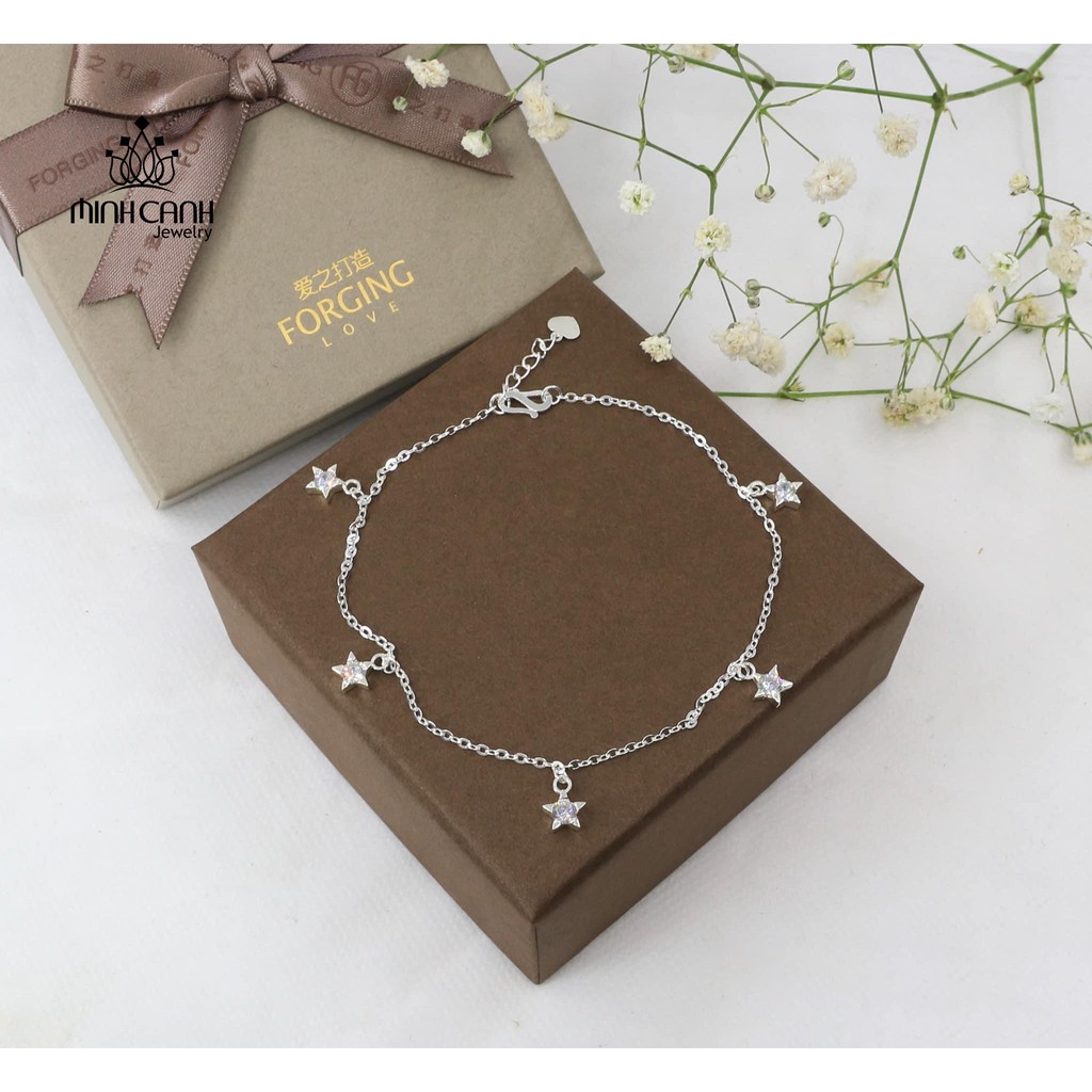 Lắc Chân Bạc Minh Canh Jewelry Hoạ Tiết Ngôi Sao