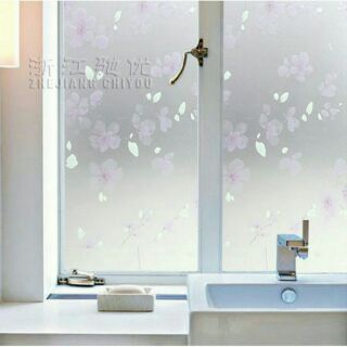 Decal dán kính 5m họa tiết hoa đào tím