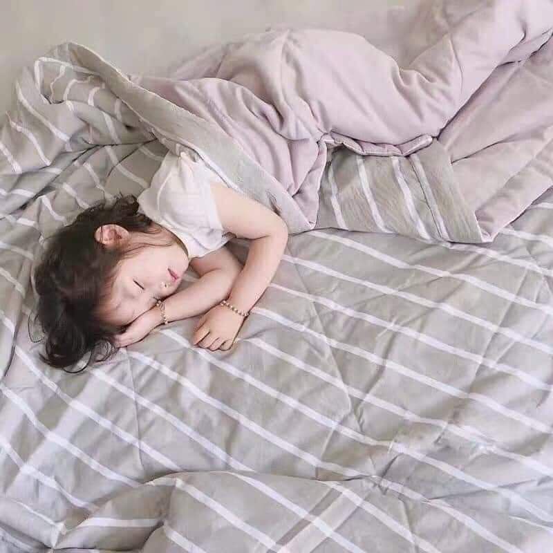 Chăn Muji kẻ sọc mềm mát thoáng khí