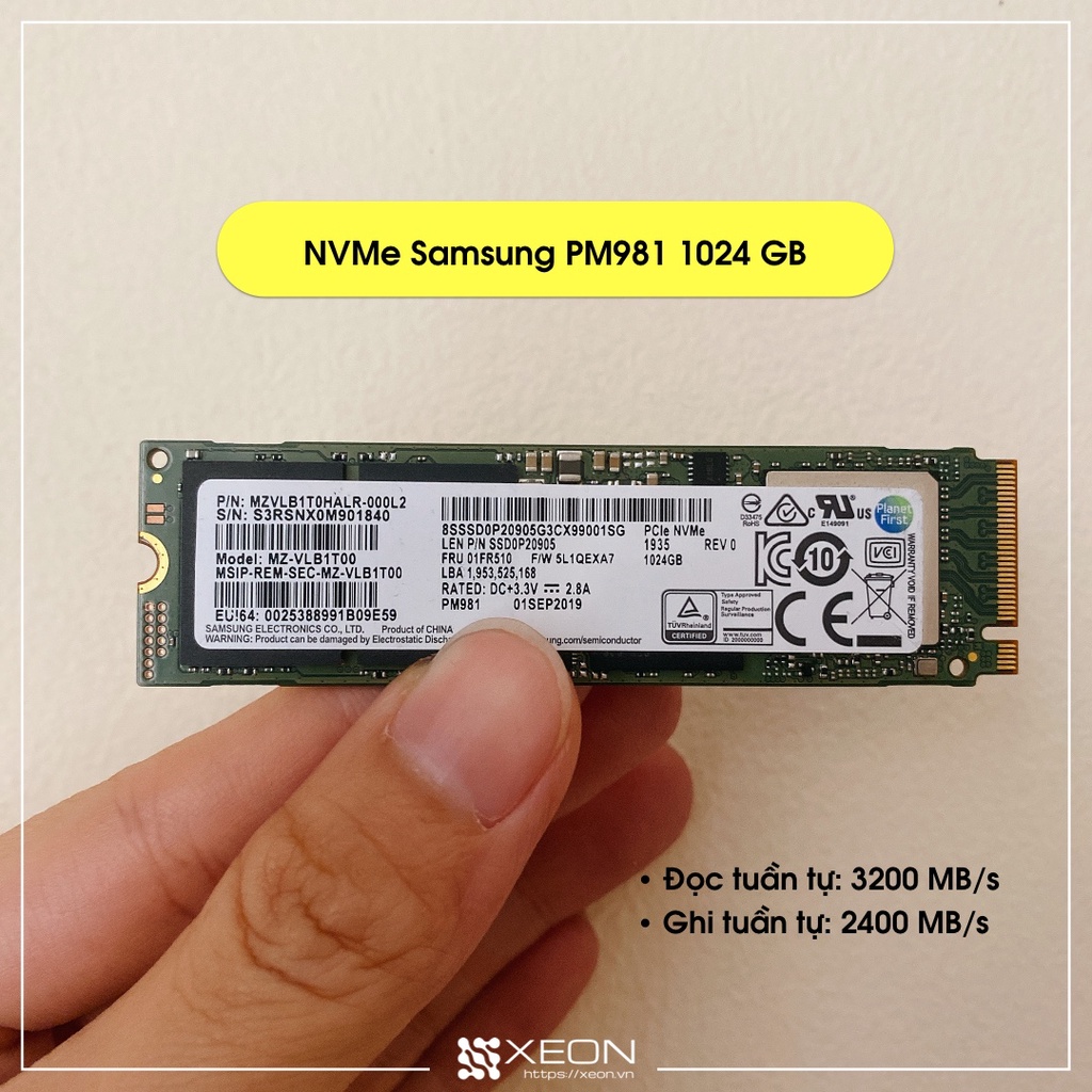 Ổ cứng SSD NVMe 256GB / 512 GB Samsung PM981a / PM981 / WD SN730 M.2 PCIe Gen3 x4