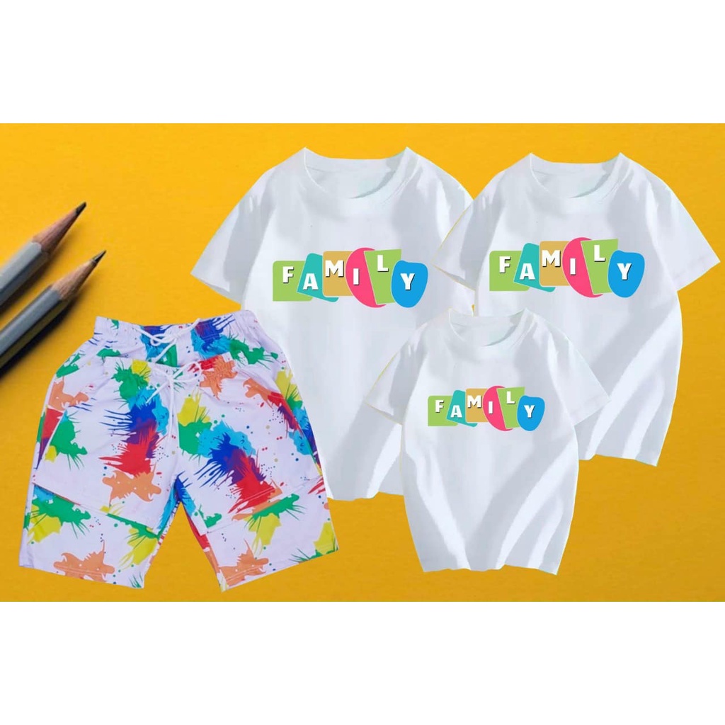 Áo thun gia đình, Đồng phục gia đình 3/4/5 người, áo nhóm giá rẻ thun cotton mát mịn - in chữ Family