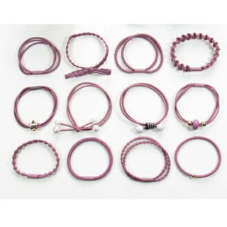 Sét 12 dây buộc tóc Hàn Quốc chun cột tóc