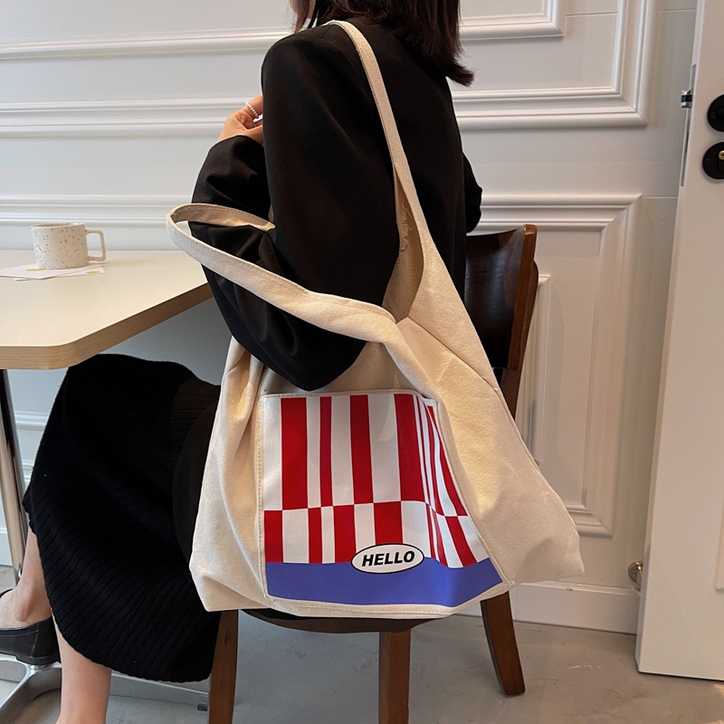Túi xách canvas sức chứa lớn mẫu mới thời trang mùa thu năm 2021