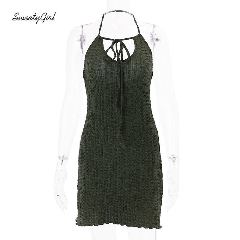 Đầm Mini Hai Dây Sát Nách Màu Trơn 2022 Gợi Cảm Cho Nữ