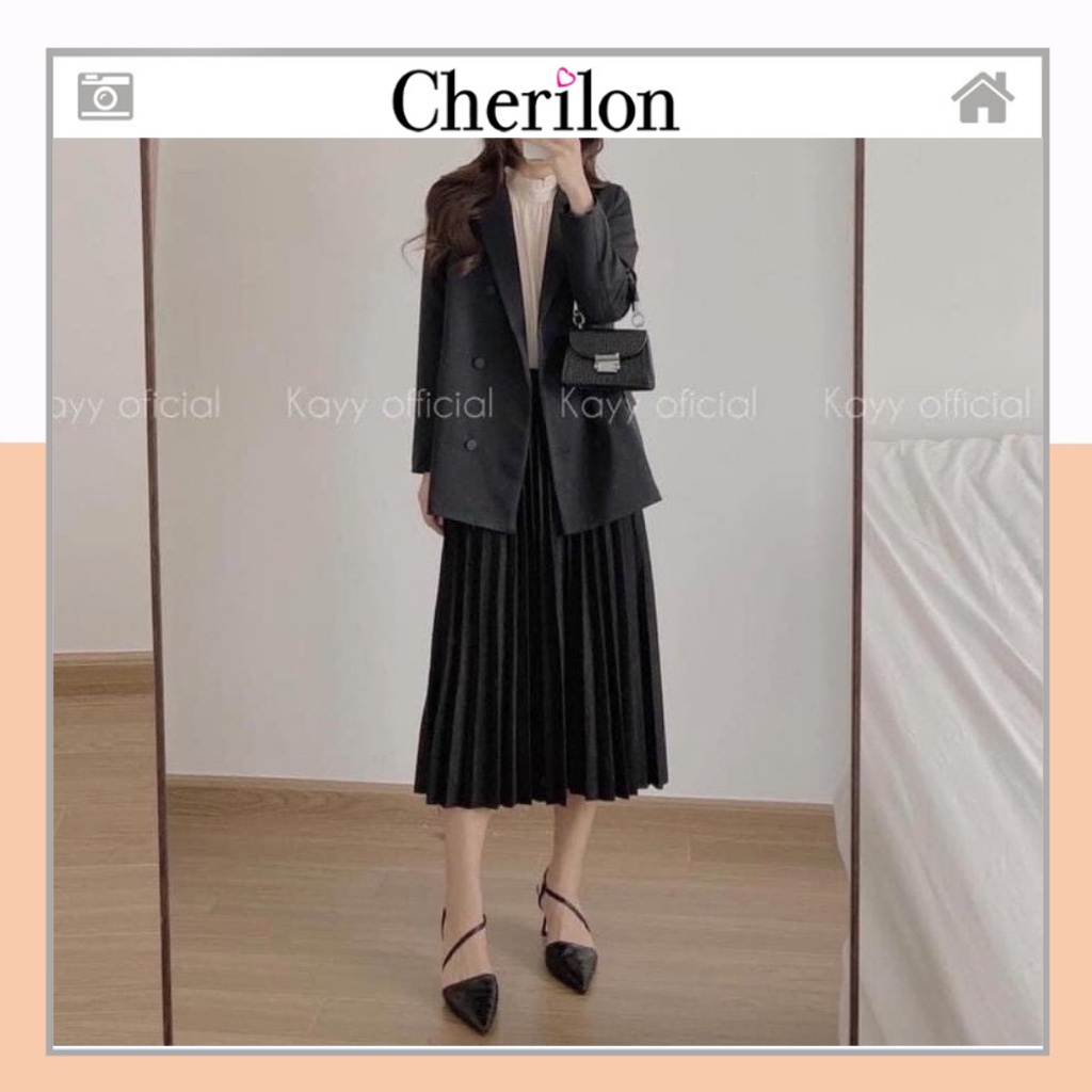 Chân váy xếp ly dáng dài Kanimi siêu rẻ