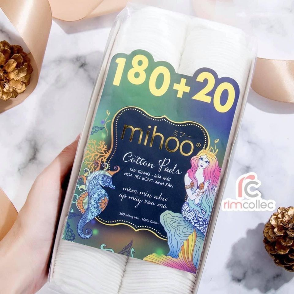 Bông Tẩy Trang Mihoo Bông Tròn Túi 200 Miếng