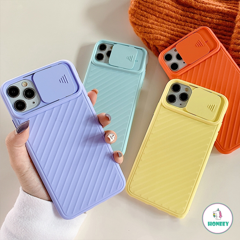 Ốp điện thoại silicon màu kẹo bảo vệ toàn diện có ngăn trượt bảo vệ camera cho iPhone 11 Pro Max XR Xs Max 8 7 Plus | BigBuy360 - bigbuy360.vn