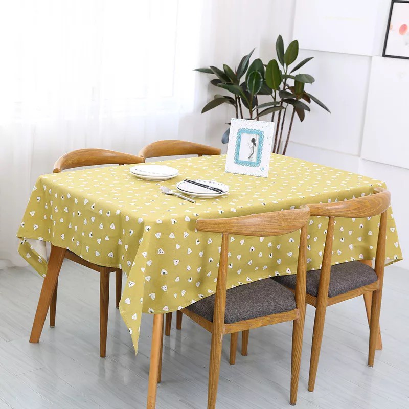 Vải linen họa tiết Họa tiết cake trắng nền vàng đất V-C07