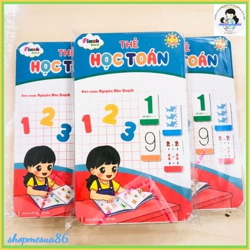 Bộ thẻ học toán, flashcard giúp bé nhận diện các con số( khổ nhỏ 7*12)