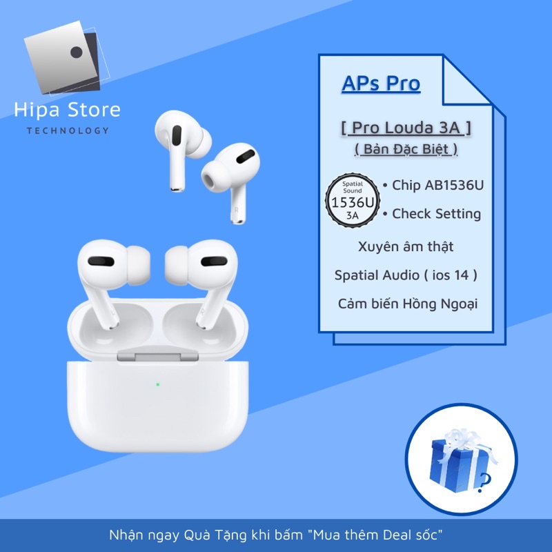 Tai Nghe Bluetooth TWS Pro Chống Ồn - Xuyên Âm - Giao Diện Âm Thanh Vòm | Hipa Store
