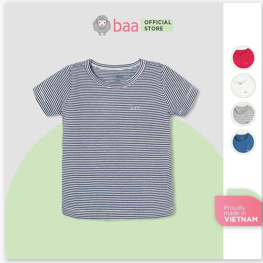 Áo thun cho bé trai ngắn tay BAA BABY 100% cotton cho trẻ từ 1-7 tuổi - BT-AT02N