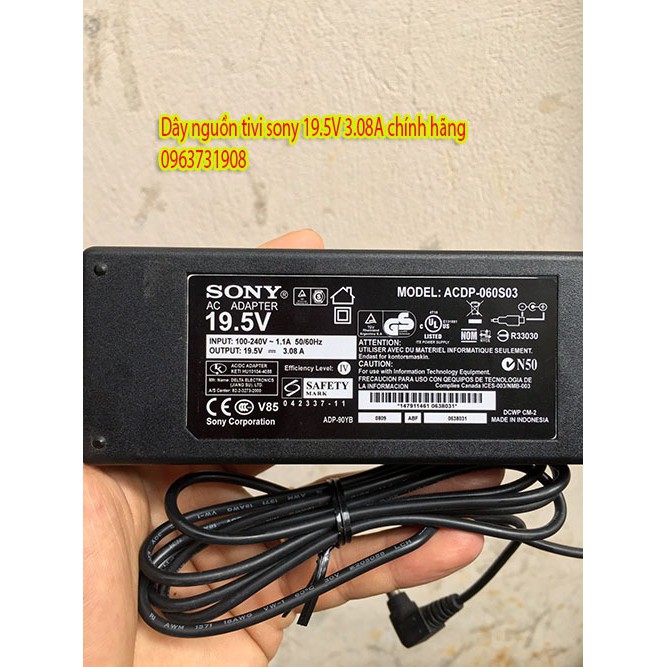 DÂY NGUỒN TIVI SONY 19.5V-3.08A CHÍNH HÃNG