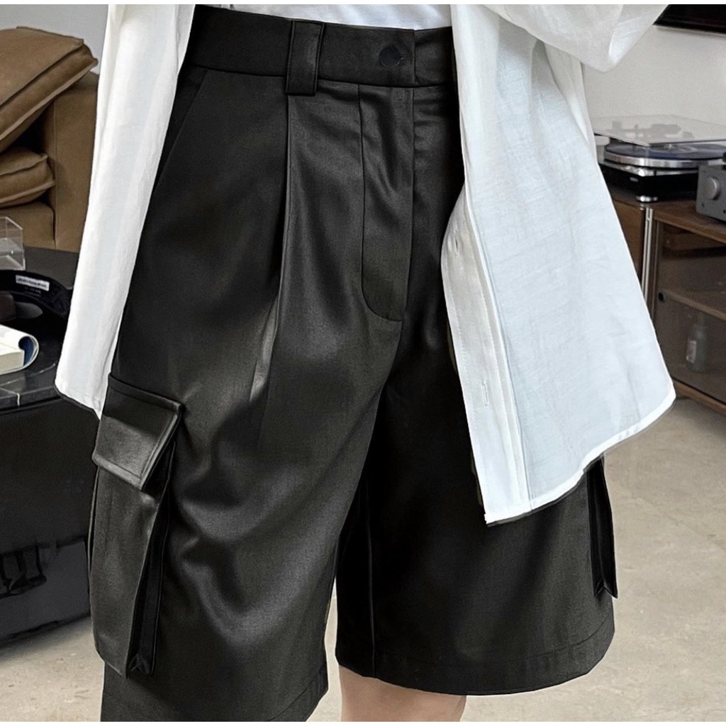 Quần Short Kaki Nam Nữ Túi Hộp Unisex Chất Dày Dặn Không Xù