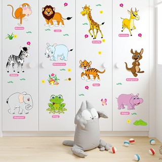 decal dán tường thú tiêng anh hồng