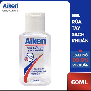 Gel rửa tay khô Aiken diệt khuẩn 60ml