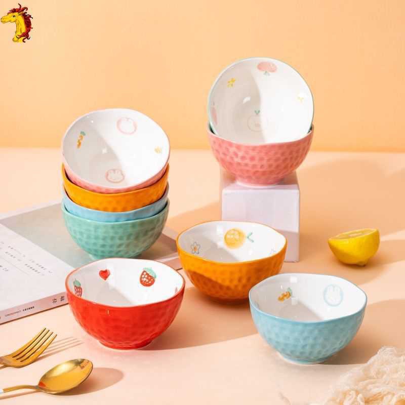 Bát Ăn Cơm Chén Dĩa Sứ Ăn Cơm Hoạ Tiết Dễ Thương Nhiều Màu Sắc 5 Mẫu Tô Canh Tiệm Đồ Lousi Decor