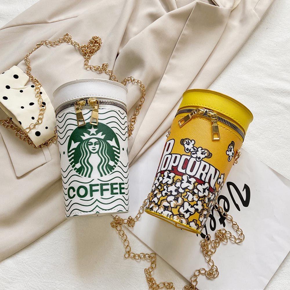 CLEOES Túi Đeo Chéo Da PU Hình Bắp Rang Bơ Ngộ Nghĩnh