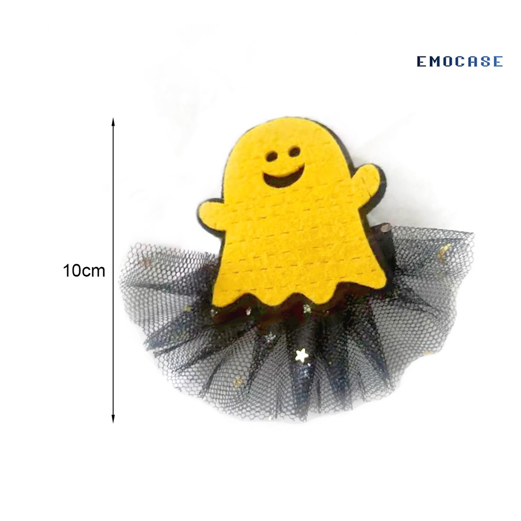 Ny-h Kẹp Tóc Trang Trí Hình Bí Ngô Hoạt Hình Bắt Mắt Phối Lưới Có Thể Tái Sử Dụng Trang Trí Lễ Hội Halloween