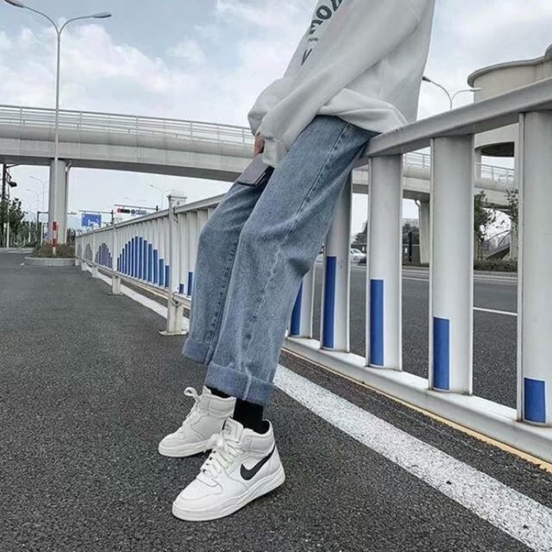 Quần  Jeans Dài  ống Rộng phong cách Hàn Quốc