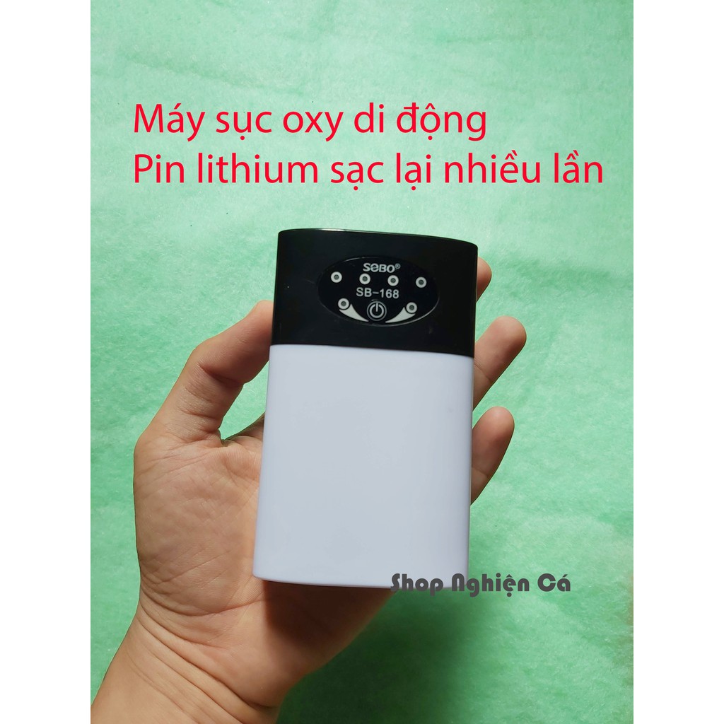 Máy sủi khí oxy di động Pin sạc nhiều lần Đầy đủ phụ kiện Thương hiệu SOBO