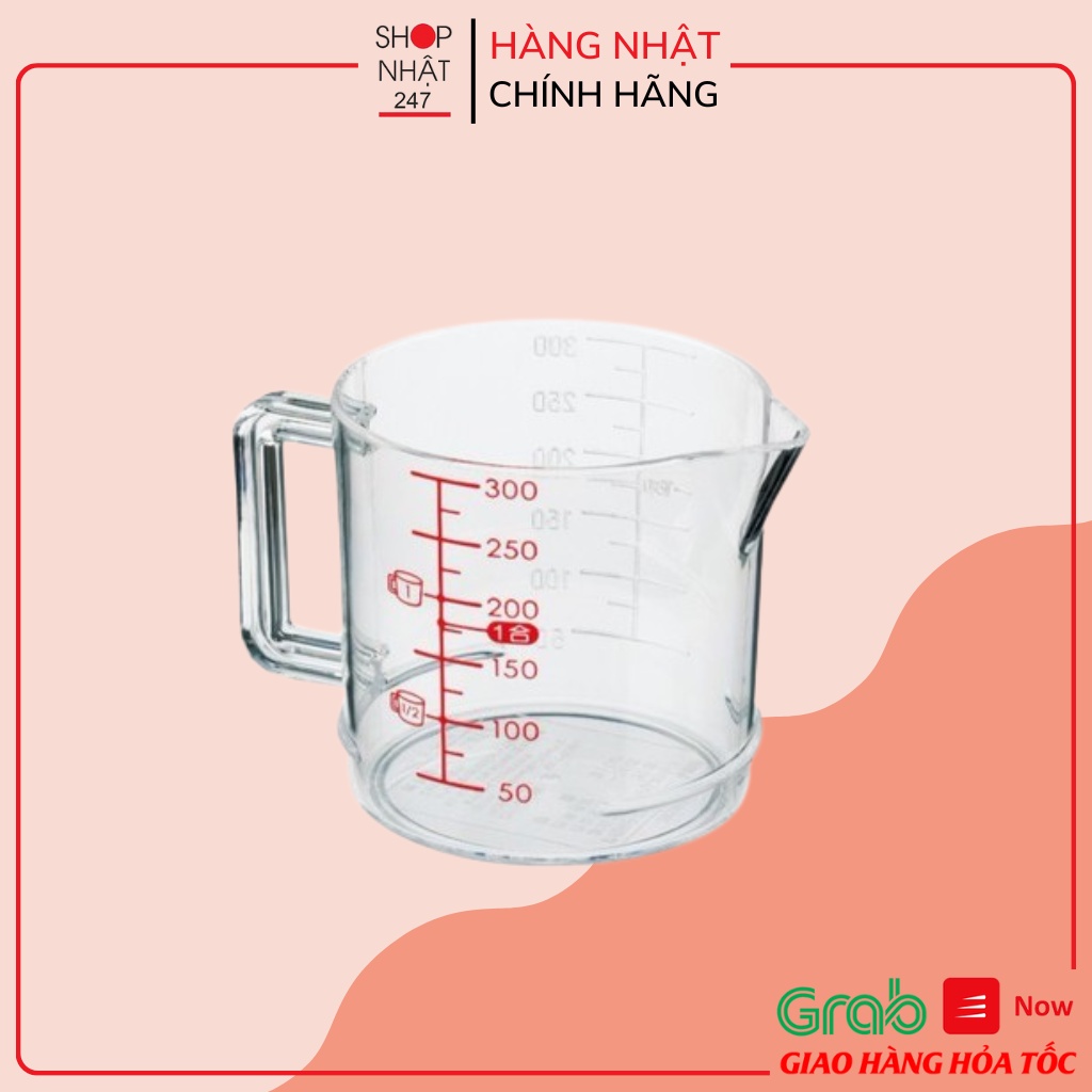 [Hỏa Tốc HN] Ca đong chia vạch INOMATA 300ml dáng tròn Nội địa Nhật Bản