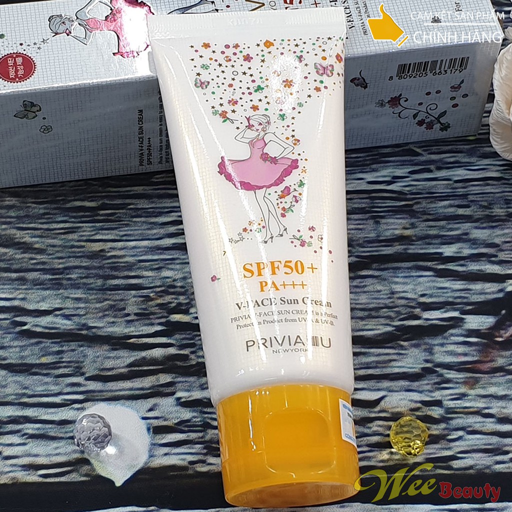 Kem Chống Nắng V-Face Sun Cream 60ml [SPF50+, PA+++] - Privia [Hàn Quốc]