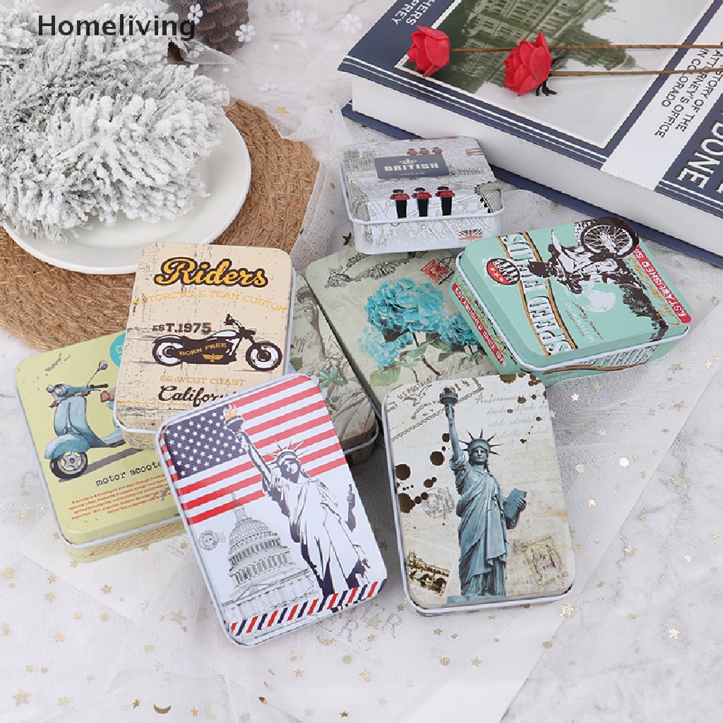 Hộp Thiếc Nhỏ Hình Chữ Nhật Đựng Trang Sức / Đồng Xu Tiện Dụng