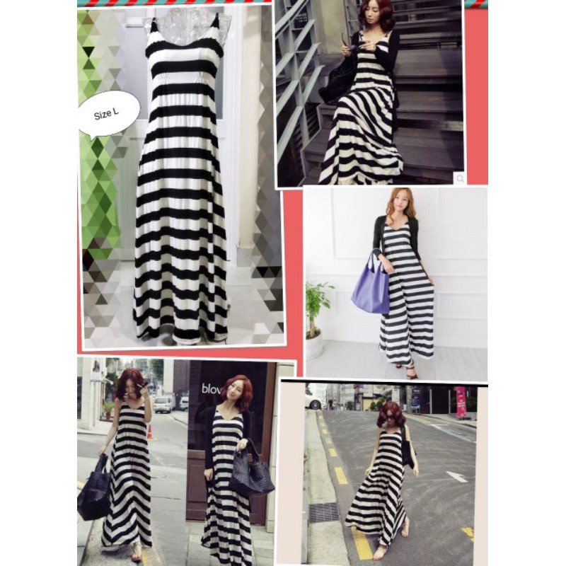 Đầm maxi kẻ sọc Size L