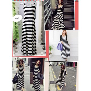 Đầm maxi kẻ sọc Size L