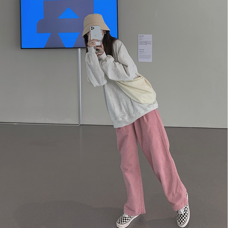 SUXI Quần Dài Dáng Rộng Lưng Cao Thời Trang Xuân Thu Cho Nữ